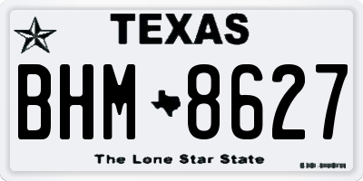 TX license plate BHM8627