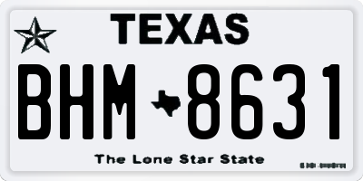 TX license plate BHM8631