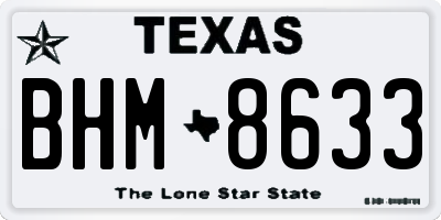 TX license plate BHM8633