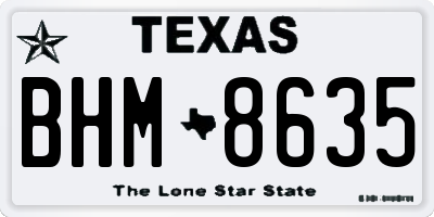TX license plate BHM8635