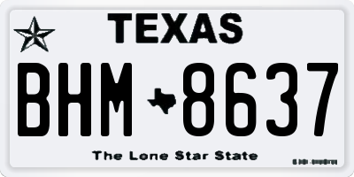 TX license plate BHM8637