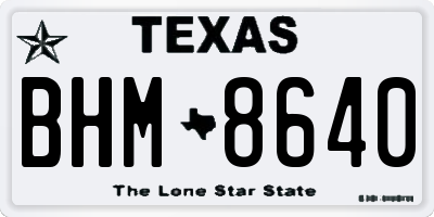 TX license plate BHM8640
