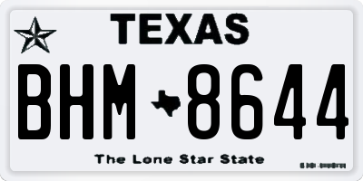 TX license plate BHM8644