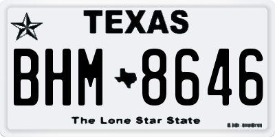 TX license plate BHM8646