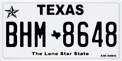 TX license plate BHM8648