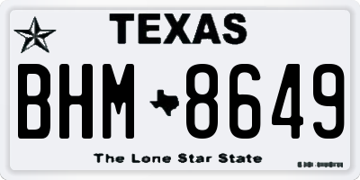 TX license plate BHM8649