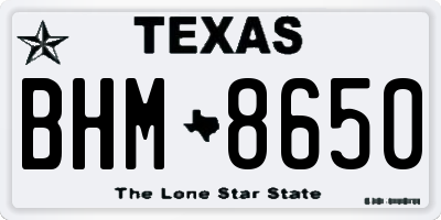 TX license plate BHM8650