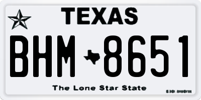 TX license plate BHM8651