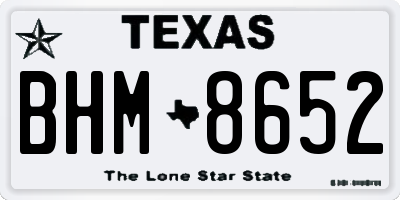 TX license plate BHM8652