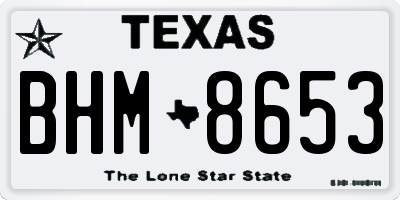 TX license plate BHM8653