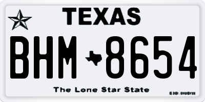TX license plate BHM8654