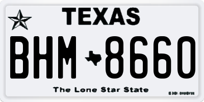 TX license plate BHM8660