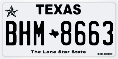 TX license plate BHM8663