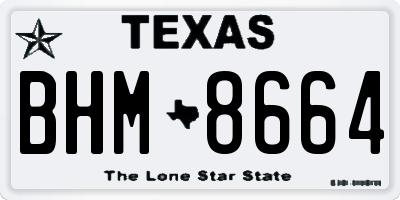 TX license plate BHM8664