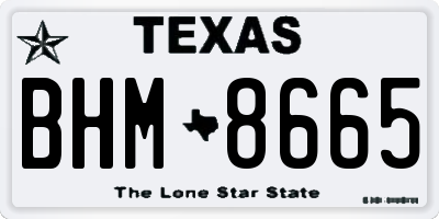 TX license plate BHM8665