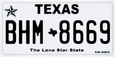 TX license plate BHM8669