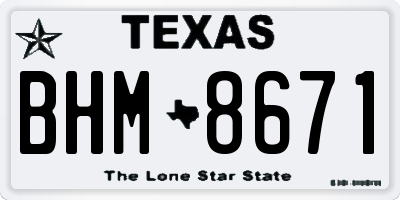 TX license plate BHM8671