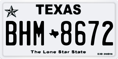 TX license plate BHM8672