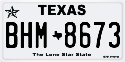 TX license plate BHM8673
