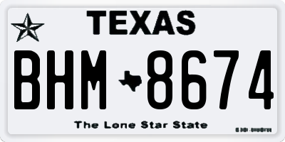 TX license plate BHM8674