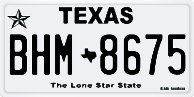 TX license plate BHM8675