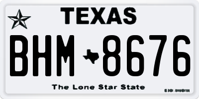 TX license plate BHM8676