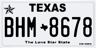 TX license plate BHM8678