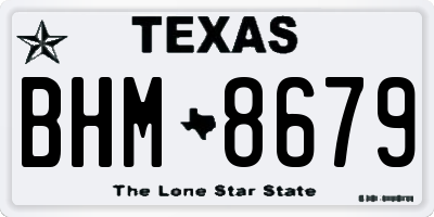 TX license plate BHM8679