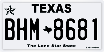TX license plate BHM8681