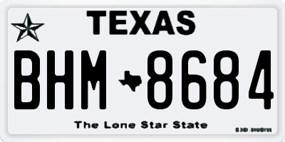 TX license plate BHM8684