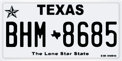 TX license plate BHM8685