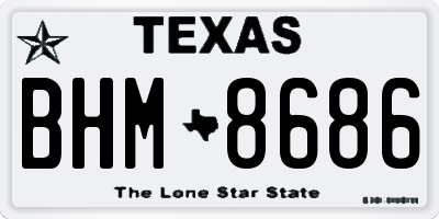 TX license plate BHM8686