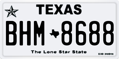 TX license plate BHM8688