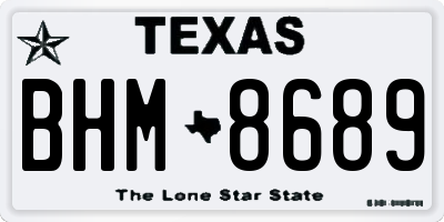TX license plate BHM8689
