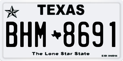 TX license plate BHM8691