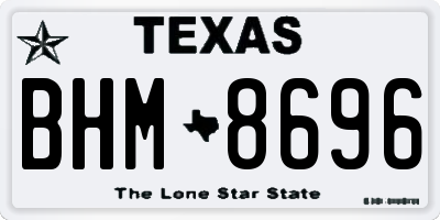 TX license plate BHM8696