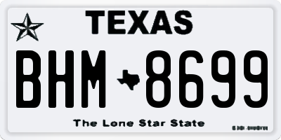 TX license plate BHM8699