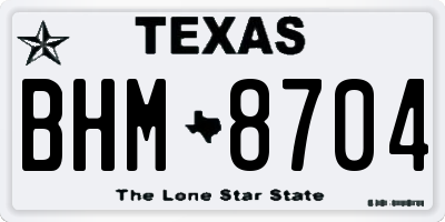 TX license plate BHM8704