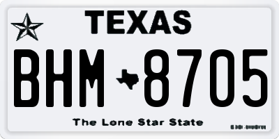 TX license plate BHM8705