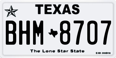 TX license plate BHM8707