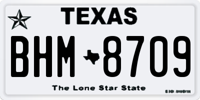 TX license plate BHM8709