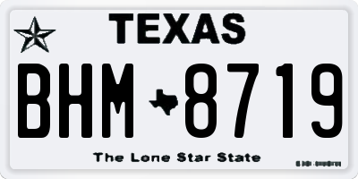TX license plate BHM8719