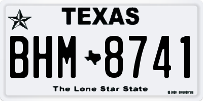 TX license plate BHM8741