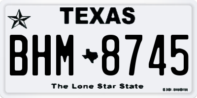 TX license plate BHM8745