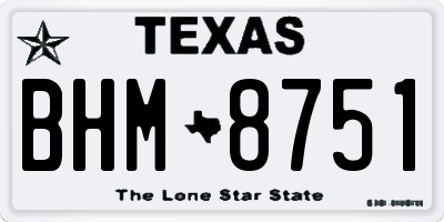 TX license plate BHM8751