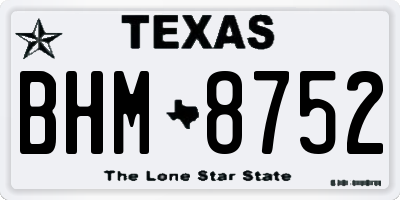 TX license plate BHM8752