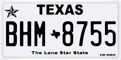 TX license plate BHM8755