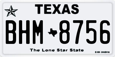 TX license plate BHM8756