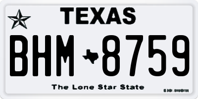 TX license plate BHM8759
