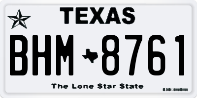 TX license plate BHM8761